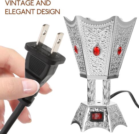 Electric Incense Burner Metal Bakhoor Burner Middle Eastern Style Tabletop Electric Censer for Home Office Yoga Spa Decor in Saudi Arabia