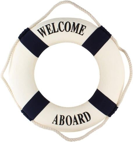 LIFKOME Nautical 19.7 Lifebuoy Wall Hanging Ornament - Mediterranean Style Life Ring Decoration for Beach Theme Home Door Decor - Life Buoy Wall Art in Saudi Arabia