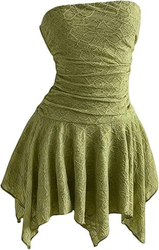 SOLY HUX Women's Y2k Strapless Dress Summer Bodycon Flowy Tube Mini Dresses Vacation Outfit in Saudi Arabia