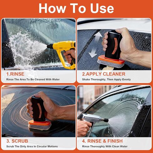 Glass Oil Film Remover for Car, Automotive Oil Film Cleaning Brush for Car Windshields and Windows, Removes Oil Film & Smudges, Improve Windshield Clarity and Visibility for Safe Driving (100ml) in Saudi Arabia