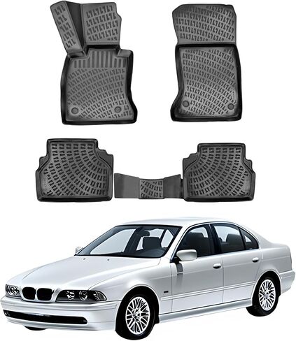 سجادات أرضية لسيارة BMW الفئة الخامسة E39 1996-2003 | بطانة أرضية مخصصة للسيارات | عديم الرائحة لجميع الأحوال الجوية مقاوم للماء بطانة ثلاثية الأبعاد | إكسسوارات داخلية سجادات السيارة باللون الأسود in Kuwait