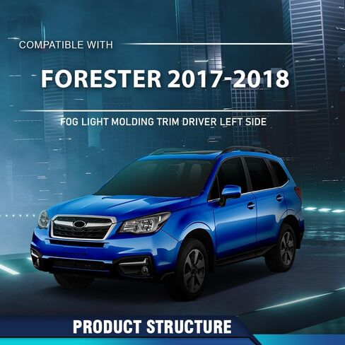 PIT66 Fog Light Molding Trim Driver Left Side Compatible with Subaru Forester 2017-2018 57708SG010, SU1046101 Silver in Saudi Arabia
