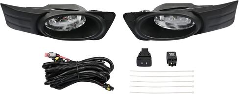 Front Left & Right Fog Lamp Assembly Compatible with Honda Fit 2012 2013 / Jazz Sport 2012 2013 Fog Lamp Bezel Cover Replace 33902-TK6-A51 33952-TK6-A51 HO2593130 HO2592130 in Kuwait