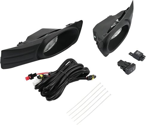 Front Left & Right Fog Lamp Assembly Compatible with Honda Fit 2012 2013 / Jazz Sport 2012 2013 Fog Lamp Bezel Cover Replace 33902-TK6-A51 33952-TK6-A51 HO2593130 HO2592130 in Kuwait