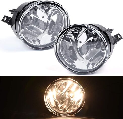 Fog Light Compatible with Nissan Armada 2005-2008/Fit 2004-2010 Titan Clear Front Bumper Lamps+Bulbs L+R (Clear Lens Chrome Housing) in Saudi Arabia
