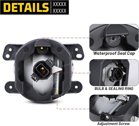 Fog Lights for 2010-2018 Jeep Wrangler Bumper Fog Lamps Clear Lens - 1 Pair Left and Right Side in Kuwait