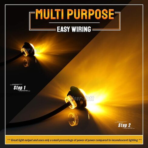 MADCATZ (Pack of 20) 3/4 Inch Mini Round Clear Lens Red 3 LED Side Marker Indicator Lights with Black Grommets Trailer Bus Lorry Cabin Shockproof 12V DC Two Step Bright 3Led-HL in Kuwait