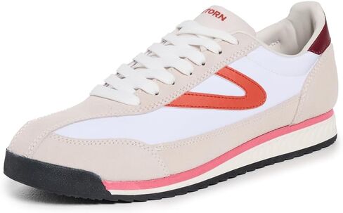 TRETORN Women's Rawlins Casual Lace-Up Sneakers, White/Pink/Orange, 7 in Kuwait