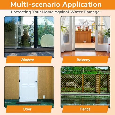 10 قطع من حاجز الماء المنشط للفيضانات 5 أقدام × 7.8 بوصة حواجز ماصة للفيضانات للمنزل بدون رمل، محول مياه قابل لإعادة الاستخدام لباب المرآب والطابق السفلي لمنع المطر in Kuwait