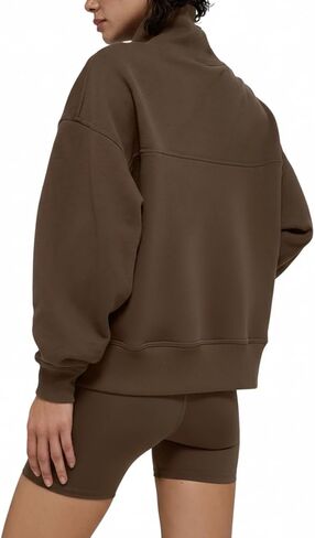 Women's Oversized Mock Neck Sweatshirt Turtleneck Pullover Athletic Long Sleeve Sweatshirt with Pockets Tops in Saudi Arabia