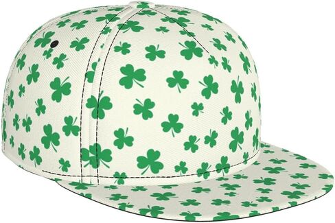St. Patrick's Day Green Shamrock Baseball Cap Snapback Hat Adjustable Flat-Brimmed Hat Hip Hop Hat for Men Women in Kuwait
