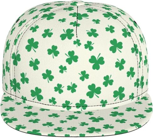 St. Patrick's Day Green Shamrock Baseball Cap Snapback Hat Adjustable Flat-Brimmed Hat Hip Hop Hat for Men Women in Kuwait