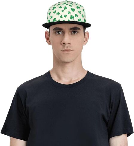 St. Patrick's Day Green Shamrock Baseball Cap Snapback Hat Adjustable Flat-Brimmed Hat Hip Hop Hat for Men Women in Kuwait