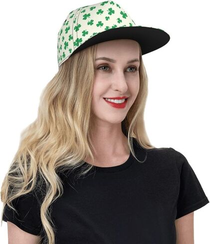 St. Patrick's Day Green Shamrock Baseball Cap Snapback Hat Adjustable Flat-Brimmed Hat Hip Hop Hat for Men Women in Kuwait