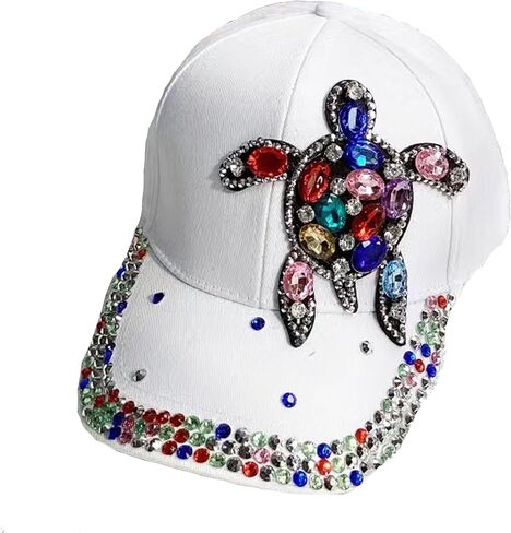 Bling Bling Butterfly Turtle Baseball Cap for Women,Shiny Studded Rhinestone Adjustable Sparkling Baseball Hat in Saudi Arabia