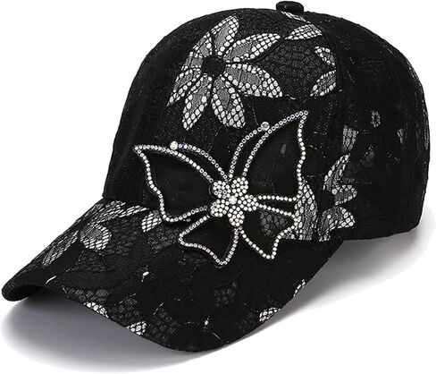Bling Bling Butterfly Turtle Baseball Cap for Women,Shiny Studded Rhinestone Adjustable Sparkling Baseball Hat in Saudi Arabia