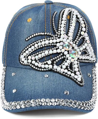 Bling Bling Butterfly Turtle Baseball Cap for Women,Shiny Studded Rhinestone Adjustable Sparkling Baseball Hat in Saudi Arabia