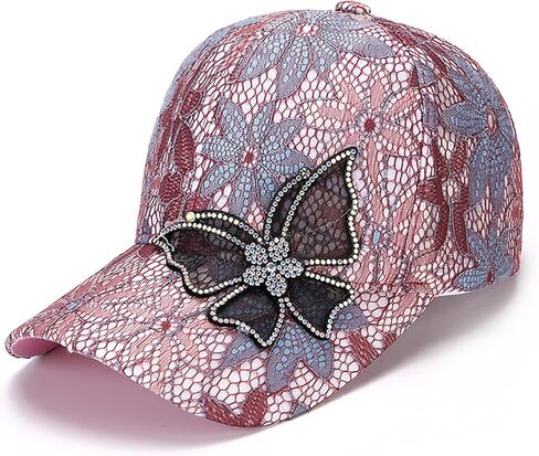 Bling Bling Butterfly Turtle Baseball Cap for Women,Shiny Studded Rhinestone Adjustable Sparkling Baseball Hat in Saudi Arabia