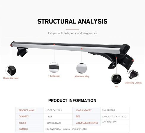 Crossbar Fits for Mitsubishi Mirage LA 2012–2023 Luggage Carrier Roof Rack Rail Carrier Lockable 2PCS Car Cargos in Saudi Arabia