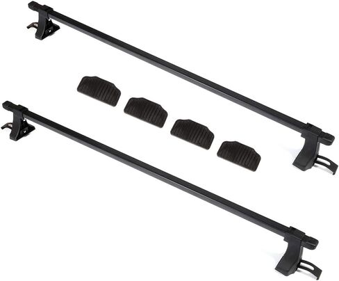 Ainter Cross Bar Roof Rack for Universal 54" Window Frame Universal Fit for Most Vehicles Black with 100LBS Load-Capacity Roof Top Rail Rack Crossbar Luggage Cargo Carrier Roof Rack Set in Kuwait