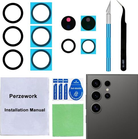 قطعتان من زجاج عدسة الكاميرا الخلفية الخلفية لهاتف Samsung Galaxy S20 + Plus 6.7 بوصة مع لاصق مثبت مسبقًا ومجموعة أدوات إصلاح in Kuwait