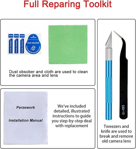 قطعتان من زجاج عدسة الكاميرا الخلفية الخلفية لهاتف Samsung Galaxy S20 + Plus 6.7 بوصة مع لاصق مثبت مسبقًا ومجموعة أدوات إصلاح in Kuwait