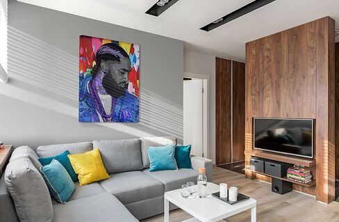 SpiritualHands Nipsey Hussle Wall Art Print, Home Decor Framed Poster Wall Art Canvas Artwork for Living Room, Pictures for Bedroom, (8" x 12" - Ready to Hang, Nipsey Hussle Abstact) in Saudi Arabia