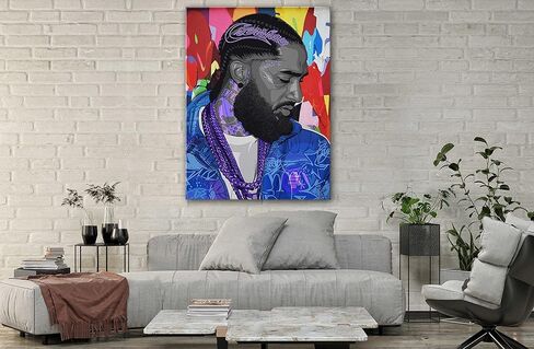 SpiritualHands Nipsey Hussle Wall Art Print, Home Decor Framed Poster Wall Art Canvas Artwork for Living Room, Pictures for Bedroom, (8" x 12" - Ready to Hang, Nipsey Hussle Abstact) in Saudi Arabia