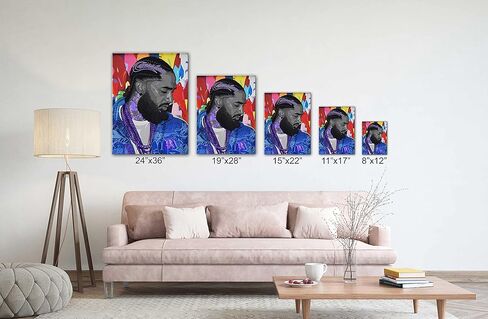 SpiritualHands Nipsey Hussle Wall Art Print, Home Decor Framed Poster Wall Art Canvas Artwork for Living Room, Pictures for Bedroom, (8" x 12" - Ready to Hang, Nipsey Hussle Abstact) in Saudi Arabia