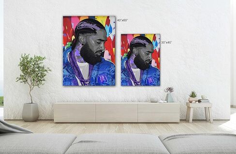 SpiritualHands Nipsey Hussle Wall Art Print, Home Decor Framed Poster Wall Art Canvas Artwork for Living Room, Pictures for Bedroom, (8" x 12" - Ready to Hang, Nipsey Hussle Abstact) in Saudi Arabia