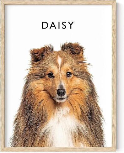 HAUS AND HUES Create Your Own Framed Wall Art Pet Portrait - Dog Wall Art and Cat Art Wall Decor Personalized Poster - Pet Memorial Gifts Custom Posters - Custom Picture Framed Art in Kuwait