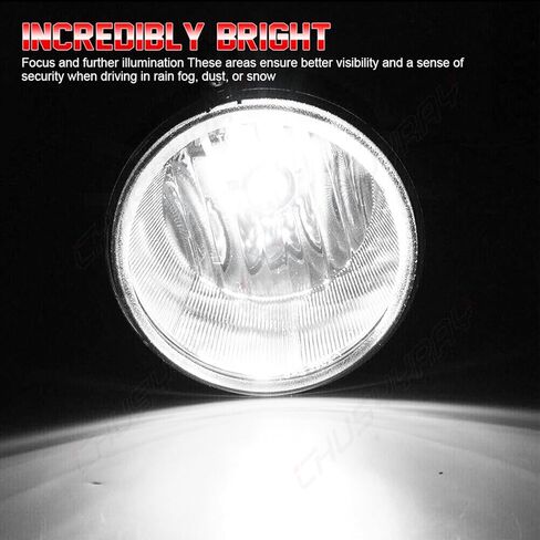 CHUSYYRAY Compatible with Dodge Caravan Fog Lights Assembly 2005 2006 2007, LED Front Bumper Clear Lens Fog Light Fog Lamp, Driver & Passenger Side 6000K Cool White, Pack of 2 in Kuwait