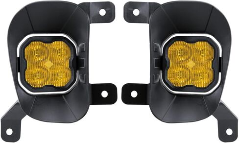 مجموعة مصابيح الضباب LED Diode Dynamics SS3 متوافقة مع Ram 1500 2013-2018، أصفر SAE Fog Pro مع إضاءة خلفية in Kuwait