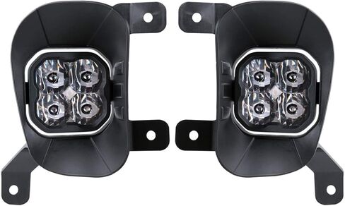 مجموعة مصابيح الضباب LED Diode Dynamics SS3 متوافقة مع Ram 1500 2013-2018، أصفر SAE Fog Pro مع إضاءة خلفية in Kuwait