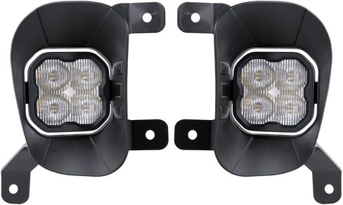 مجموعة مصابيح الضباب LED Diode Dynamics SS3 متوافقة مع Ram 1500 2013-2018، أصفر SAE Fog Pro مع إضاءة خلفية in Kuwait