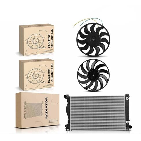 قطع غيار للمبرد ومجموعة مروحة التبريد 2X لأودي A6 2006-2010 A6 Quattro 2005-2008 V6 3.2L Mod-A58PP-105999 in Kuwait