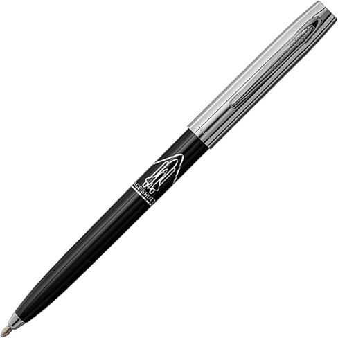 Fisher Space Pen Chrome Space Shuttle Imprint Cap-O-Matic Pen, Pressurized Ballpoint Pen, Writes Upside Down and in Extreme Temperatures, Black Ink, Medium Point, Pocket Clip, Made in the USA in Saudi Arabia