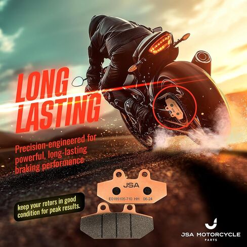 JSA Brakes 710 HH Front or Rear Brake Pads for Harley Davidson Softail Deluxe, Heritage, Classic, Breakout, Road King, Low Rider – Resin-Based Compound with Copper Backing – FA710 in Kuwait