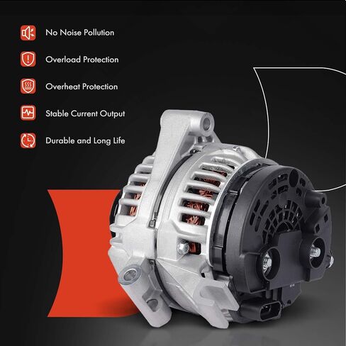 A-Premium Alternator Compatible with Chevrolet Malibu 2003, Impala 2004-2005, Monte Carlo 2004-2005 & Buick Century & Oldsmobile Alero & Pontiac Grand Am, 3.1L 3.4L, 12V 105A 6-Groove Pulley Clockwise in Saudi Arabia