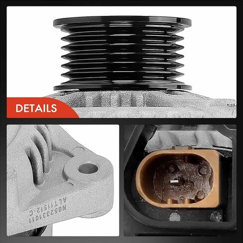 A-Premium Alternator Compatible with Jaguar XF 2009 4.2L, 12V 130A 6-Groove Pulley Clockwise, Replace# 104210-5050, 8X23-10300-BA in Saudi Arabia