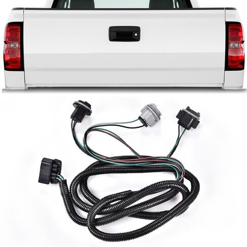 Tail Light Wiring Harness Assembly Rear Light Right Passenger Side Fit Chevy Silverado 1500 2500 3500HD 2007-2014 and GMC Sierra 3500HD 2007-2014 Black in Saudi Arabia