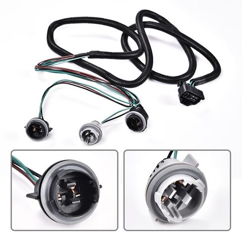 Tail Light Wiring Harness Assembly Rear Light Right Passenger Side Fit Chevy Silverado 1500 2500 3500HD 2007-2014 and GMC Sierra 3500HD 2007-2014 Black in Saudi Arabia