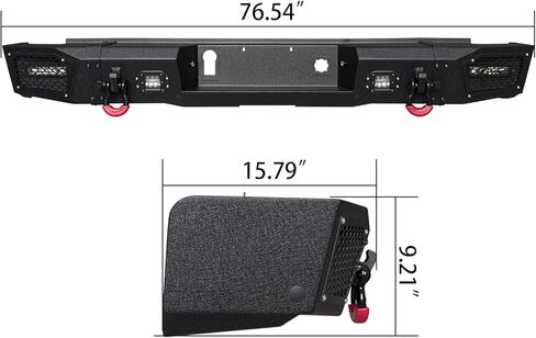 المصد الأمامي والخلفي ذو نسيج أسود مطور متوافق مع 15-19 جي إم سي سييرا 2500 3500 مع لوحة ونش و5 مصابيح LED وحلقتين على شكل حرف D in Kuwait