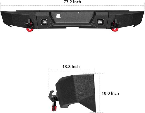 Front and Rear Bumpers Black Compatible with 2003-2004-2005 Ram 2500/3500 Steel with 13000lbs Winch Plate and Lights and 4.75T D-Rings (Front+Rear Bumpers (Round Light Bar))) in Saudi Arabia