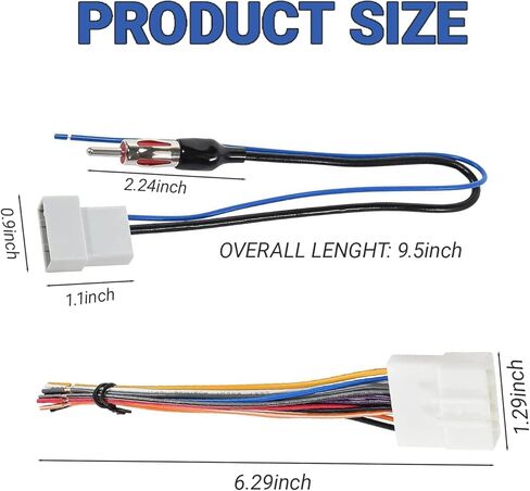 Radio Wiring Harness Connector Antenna Adapter 20 PIN Stereo Wire Cable CD Receiver Kit Fits Nissan 2007-2013 Infiniti 2008-2013 Suba-ru 2008-2014 for Car Stereo Replacement in Kuwait