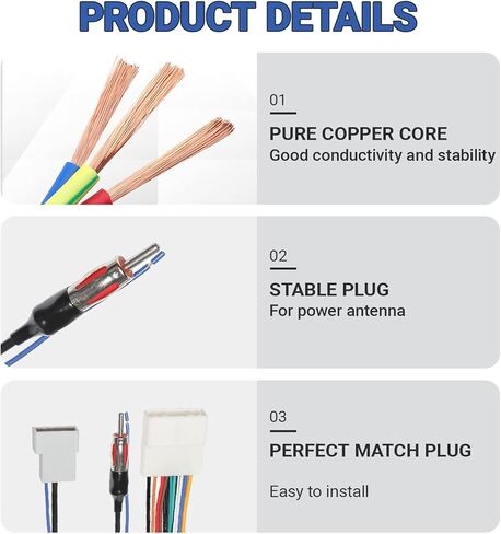 Radio Wiring Harness Connector Antenna Adapter 20 PIN Stereo Wire Cable CD Receiver Kit Fits Nissan 2007-2013 Infiniti 2008-2013 Suba-ru 2008-2014 for Car Stereo Replacement in Kuwait