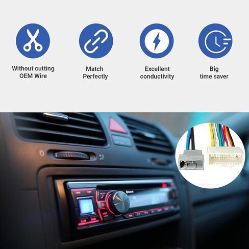 Radio Wiring Harness Connector Antenna Adapter 20 PIN Stereo Wire Cable CD Receiver Kit Fits Nissan 2007-2013 Infiniti 2008-2013 Suba-ru 2008-2014 for Car Stereo Replacement in Kuwait