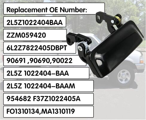 2 قطعة 2L5Z1022404BAA FO1310134 مقبض الباب الخارجي المعدني بالكامل متوافق مع 1998-2011 Ford Ranger 2001-2010 Mazda B2300 B3000 B4000 كل جزء من هذه المقابض مصنوع من المعدن in Kuwait