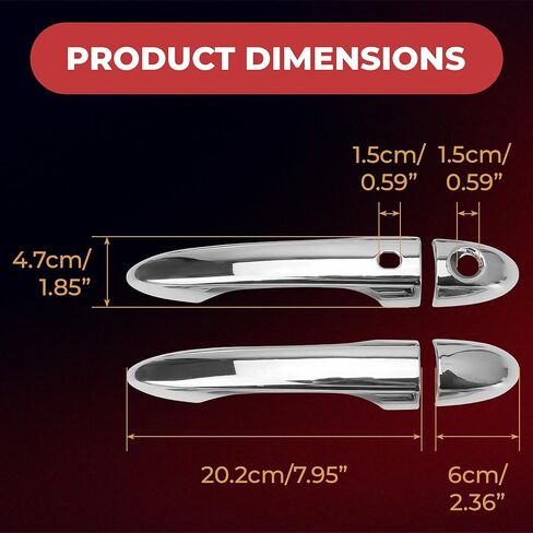 Fiat 500X Door Handle Cap & Exterior Cover – Compatible Side Cover Trim, Bezel, Chrome SUV Accessories, ABS Outer Protective Decoration, Used for Exterior Decoration 2016-2023 in Kuwait