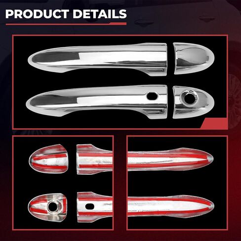 Fiat 500X Door Handle Cap & Exterior Cover – Compatible Side Cover Trim, Bezel, Chrome SUV Accessories, ABS Outer Protective Decoration, Used for Exterior Decoration 2016-2023 in Kuwait